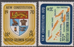 British Solomon Islands SG 195-196 1970 New Constitution, Mint Hinged - Iles Salomon (...-1978)