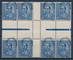 ** 1928 Mi 193 ívközéprészes Nyolcastömb / Gutter Block Of 8 - Autres & Non Classés