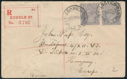 1924 Ajánlott Levél Budapestre Hátoldalán Több átmenő Bélyegzés / Registered Cover To Hungary, More Transit Postmarks On - Andere & Zonder Classificatie