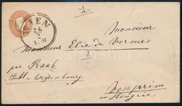 1861 10kr Díjjegyes Boríték / PS-cover 'WIEN' Veszprém - Sonstige & Ohne Zuordnung