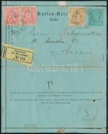1890 Díjkiegészített Ajánlott Díjjegyes Zárt Levelezőlap / PS-cover Card With Additional Franking As Registered Cover 'J - Autres & Non Classés