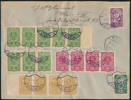 1920 Ajánlott Banklevél Svájcba 18 Bélyeges 4 Színű Bérmentesítéssel / Registered Cover To Switzerland Franked Wit 18 St - Autres & Non Classés