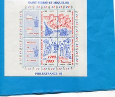 Saint Pierre Et Miquelon- BlocPhilex Françe N°3 Neuf Sans Ch Impec Cote 11.5eu - Blokken & Velletjes