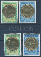 ** 1971 Charles De Gaulle Fogazott + Vágott Aranyfóliás Sor Mi 424-425 - Autres & Non Classés