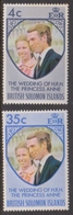 British Solomon Islands SG 245-246 1973 Royal Wedding, Mint Never Hinged, Toned Gum - Iles Salomon (...-1978)