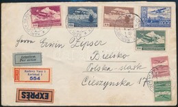1937 Expressz Ajánlott Légi Levél Lengyelországba / Regiastered Express Airmail Cover To Poland - Andere & Zonder Classificatie