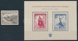 ** 1952 Nemzetközi Bélyegkiállítás Bélyeg Mi 765 + Blokk Mi 13(blokkon Betapadás) - Altri & Non Classificati