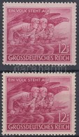 ** 1945 Volkssturm Lemezhibás Bélyeg Mi 908 V + Támpéldány - Autres & Non Classés