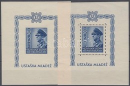 ** 1943 2 éves A Horvát állam Fogazott + Vágott Blokk Mi 4 A-B - Altri & Non Classificati