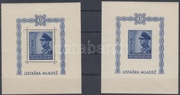 ** 1943 2 éves A Horvát állam Fogazott + Vágott Blokk Mi 4 A-B - Other & Unclassified