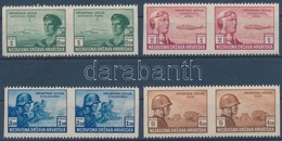 ** 1943 Horvát Légió Mi 107-110 Függőlegesen Fogazatlan Párok / Verticaly Imperforate Pairs - Andere & Zonder Classificatie