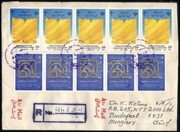 1991 Ajánlott Légi Levél 15 Db Bélyeggel / Registered Airmail Cover With 15 Stamps Franking - Autres & Non Classés
