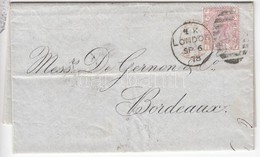 1878 Levél Franciaországba / Mi 47 On Cover 'LONDON' - 'BORDEAUX' - Other & Unclassified