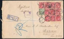 1910 Ajánlott Levél Svájcba 11 Db Céglyukasztásos Bélyeggel Bérmentesítve / Registered Cover To Switzerland Franked With - Other & Unclassified