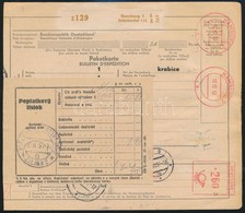 1953 Csomagszállító Csehszlovákiába / Parcel Card To Czechoslovakia - Autres & Non Classés