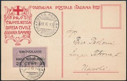 1917 Vöröskeresztes Képeslap Első Repüléssel / Red Cross Postcard 'PALERMO - NAPOLI' First Flight - Sonstige & Ohne Zuordnung