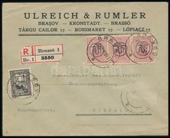 1921 Ajánlott Levél Magyar Ragjeggyel, 3 Bélyeges Bérmentesítéssel és Kényszerfelárbélyeggel / Registered Cover 'BRASSOV - Altri & Non Classificati