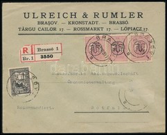 1921 Ajánlott Levél Magyar Ragjeggyel, 3 Bélyeges Bérmentesítéssel és Kényszerfelárbélyeggel / Registered Cover 'BRASSOV - Andere & Zonder Classificatie