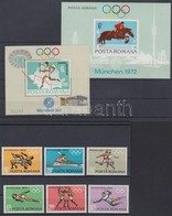 ** 1972 Nyári Olimpia, München Sor Mi 3012-3017 + Blokk Sor 93-94 - Autres & Non Classés