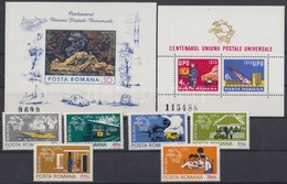 ** 1974 100 éves Az UPU Sor Mi 3194-3199 + Fogazott + Vágott Blokk Mi 112-113 - Autres & Non Classés