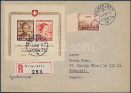 1941 Pro Juventute Blokk Mi 6 Ajánlott Levélen Budapestre / On Registered Cover To Hungary - Andere & Zonder Classificatie