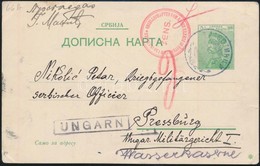 1915 Cenzúrás Levelezőlap Szerb Hadifogolynak Pozsonyba / Censored Postcard To Serbian POW To Hungary - Altri & Non Classificati