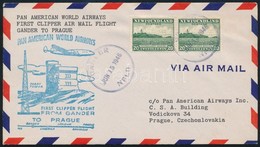 1946 Clipper Első Repülés Levél Prágába / First Clipper Flight Cover Gander - Prague - Altri & Non Classificati