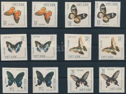(*) 1965 Pillangók Fogazott + Vágott Sor Mi 405-410 + 405-410U - Sonstige & Ohne Zuordnung