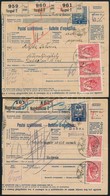 1927-1930 5 Db Szállítólevél, Mind Más Keskeny Madonna Bérmentesítéssel / 5 Parcel Cards With Different Madonna Franking - Altri & Non Classificati