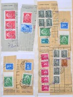 1932-1943 84 Db Sommás Szállítólevél Szelvény, Köztük Sok Ritkaság / 84 Parcel Card Cuttings,  Interesting Material! - Altri & Non Classificati