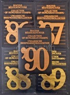 ** Magyar Bélyegkincstár Fekete Könyvek 1986-1990 Speciális Blokkokkal (5 évfolyam) / Complete Yearbooks 1986, 1987, 198 - Sonstige & Ohne Zuordnung