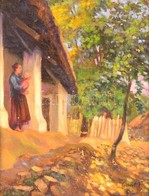 Gaál Ferenc (1891-1956): Anya Gyermekével. Olaj, Karton, Festék Hibákkal, Jelzett, Sérült Keretben, 31×24 Cm - Altri & Non Classificati