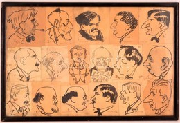 Major Henrik (1889-1948): 17 Db Karikatúrája. Rózsahegyi Kálmán, Halmos Mihály, Nagy Endre, Orbók Attila, Hegedűs Sándor - Andere & Zonder Classificatie