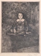 Szőnyi István (1894-1960): Zsuzsa. Rézkarc, Papír, Jelzett, üvegezett Keretben, 23×17 Cm - Autres & Non Classés