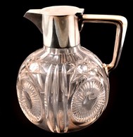 Csiszolt ólomkristály Karaffa Ezüst (Ag.) Szerelékkel, Jelzett, Csorba Nélkül, M: 17 Cm / Lead Crystal Carafe With Silve - Andere & Zonder Classificatie