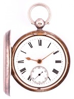 Anker Járatos, Kulcsos Ezüst Zsebóra Működő, Jó állapotban, Kulccsal   D: 5 Cm / Silver Pocket Watch With Key - Andere & Zonder Classificatie