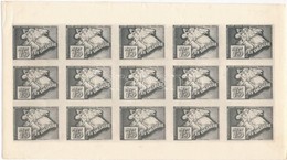 1959 75 éves A LEHE 15 Db-os Fogazatlan Levélzáró Kisív / Imperforate Minisheet - Non Classificati