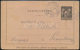 1904 Zárt Levelezőlap Franciaországból Magyarországra, Simontornyai Gyógyszertár Levélzáróval / PS-cover Card From Franc - Non Classés