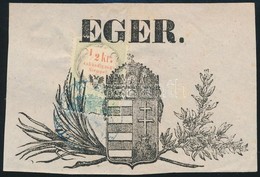 1858 Hírdetménybélyeg Előérvénytelenítéssel EGER Címeres Kivágáson / Advertising Duty Stamp On Cutting - Ohne Zuordnung