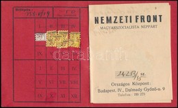 1938 Nemzeti Front Magyarszocialista Párt Tagsági Könyve Tagsági Bélyegekkel - Non Classificati