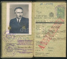 1948 Fényképes Magyar útlevél Nagy Németh Béla (1905-?) Miniszteri Osztálytanácsos Részére, Számos Bejegyzéssel - Unclassified