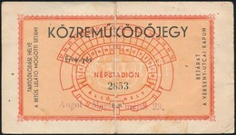 1954 Közreműködő Jegy A Népstadionba A Magyar-angol (7-1) Meccsre, Hajtott - Unclassified