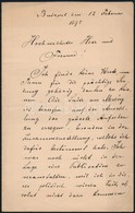 1895 Hermann Ottó (1835-1914) Természettudós, Politikus, Saját Kézzel írt Német Nyelvű Köszönő Levele Feltehetően Pivarc - Ohne Zuordnung