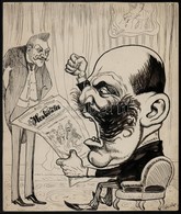 1911 'Az új Koalíció' - Gáspár Antal (1889-1959) Festőművész által Készített Karikatúra, Jelzett, 30×25 Cm - Zonder Classificatie