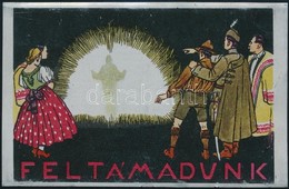 Cca 1925 'Feltámadunk' - Irredenta Témájú Kép Fém Lemezre Nyomtatva, 9×14 Cm - Ohne Zuordnung