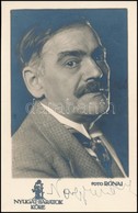 1918 Nagy Endre (1877-1938) író, újságíró, Kabaréigazgató Aláírása Az őt ábrázoló Fotón - Sonstige & Ohne Zuordnung