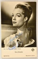 Romy Schneider (1938-1982) Színésznő Aláírása Az őt ábrázoló Képeslapon, 14x9 Cm/ Autograph Signature Of Romy Schneider, - Sonstige & Ohne Zuordnung