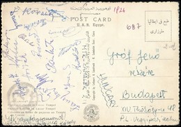 Cca 1960 Az MTK Labdarúgóinak Aláírásai Egyiptomból Küldött Levelezőlapon (Börzsei, Danszky, Bödör, Stb.) - Sonstige & Ohne Zuordnung