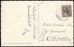 1954 Czibor Zoltán Labdarúgó Saját Kezű Sorai és Aláírása Egyiptomból Feleségének Küldött Levelezőlapon / Postcard Writt - Sonstige & Ohne Zuordnung