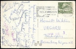 1954 Az Arancsapat Tagjainak Aláírásai Az Uruguay Elleni Mérkőzés Előtt A Világbajnokságról Küldött Levelezőlapon / Sign - Other & Unclassified
